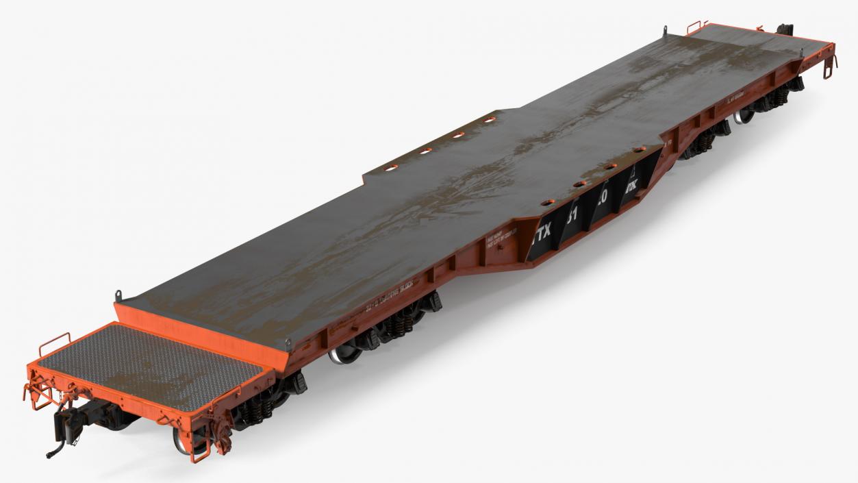 3D Heavy Duty Flatcar model