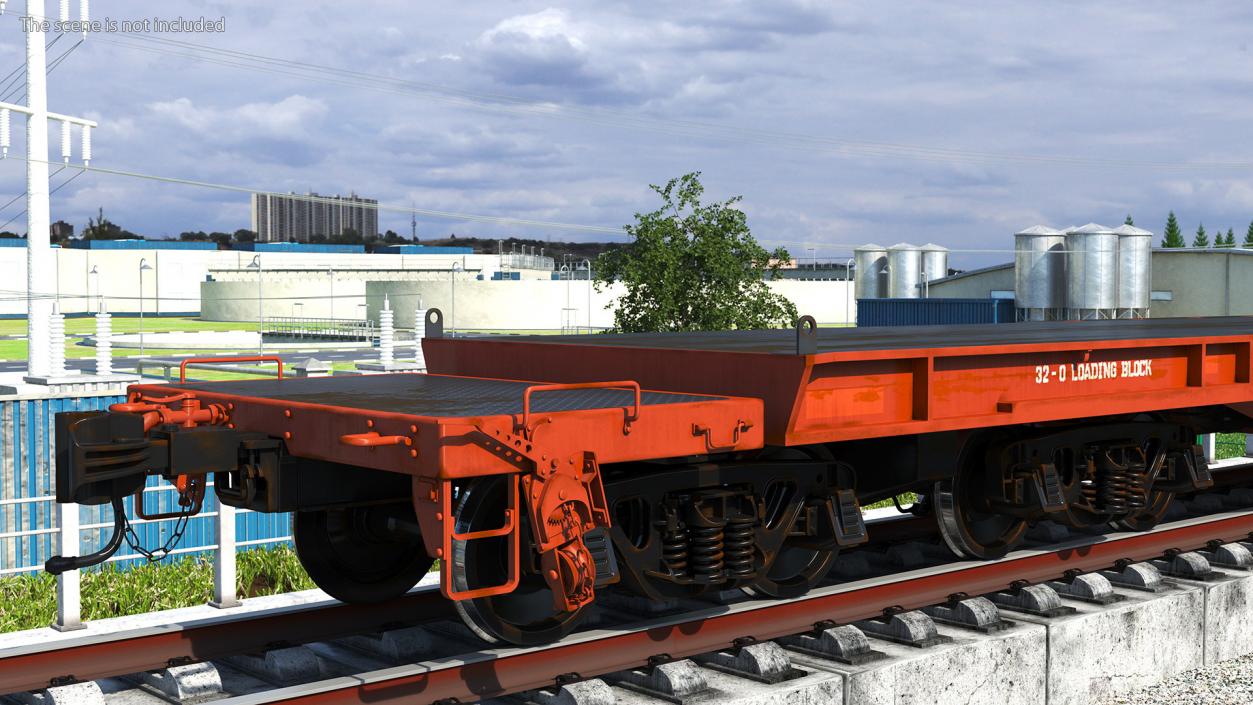 3D Heavy Duty Flatcar model