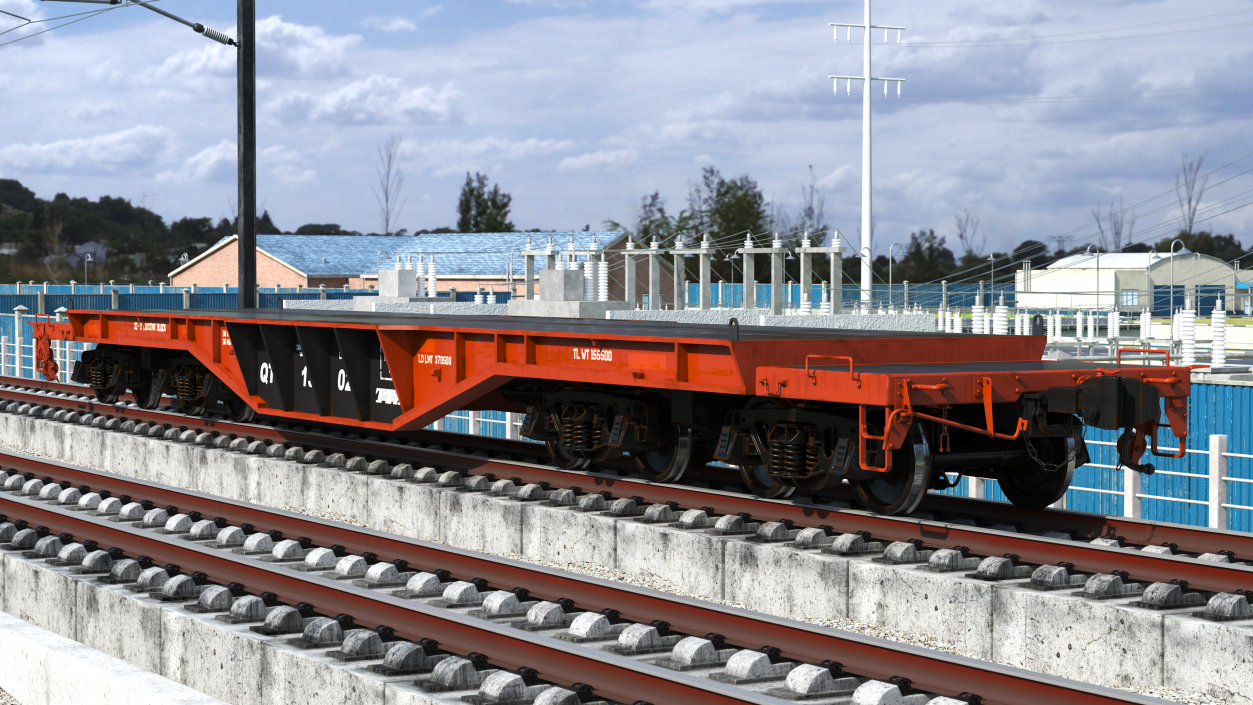 3D Heavy Duty Flatcar model