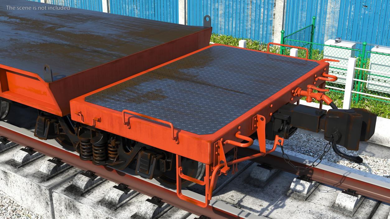 3D Heavy Duty Flatcar model