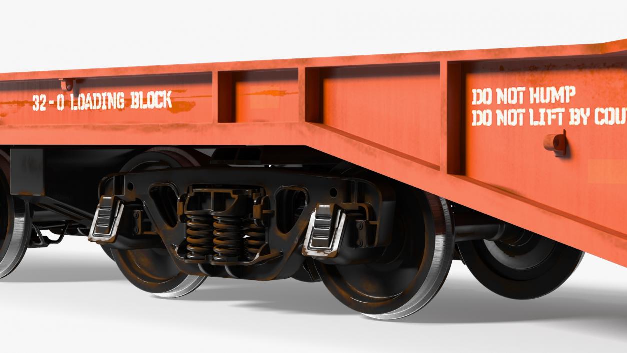 3D Heavy Duty Flatcar model