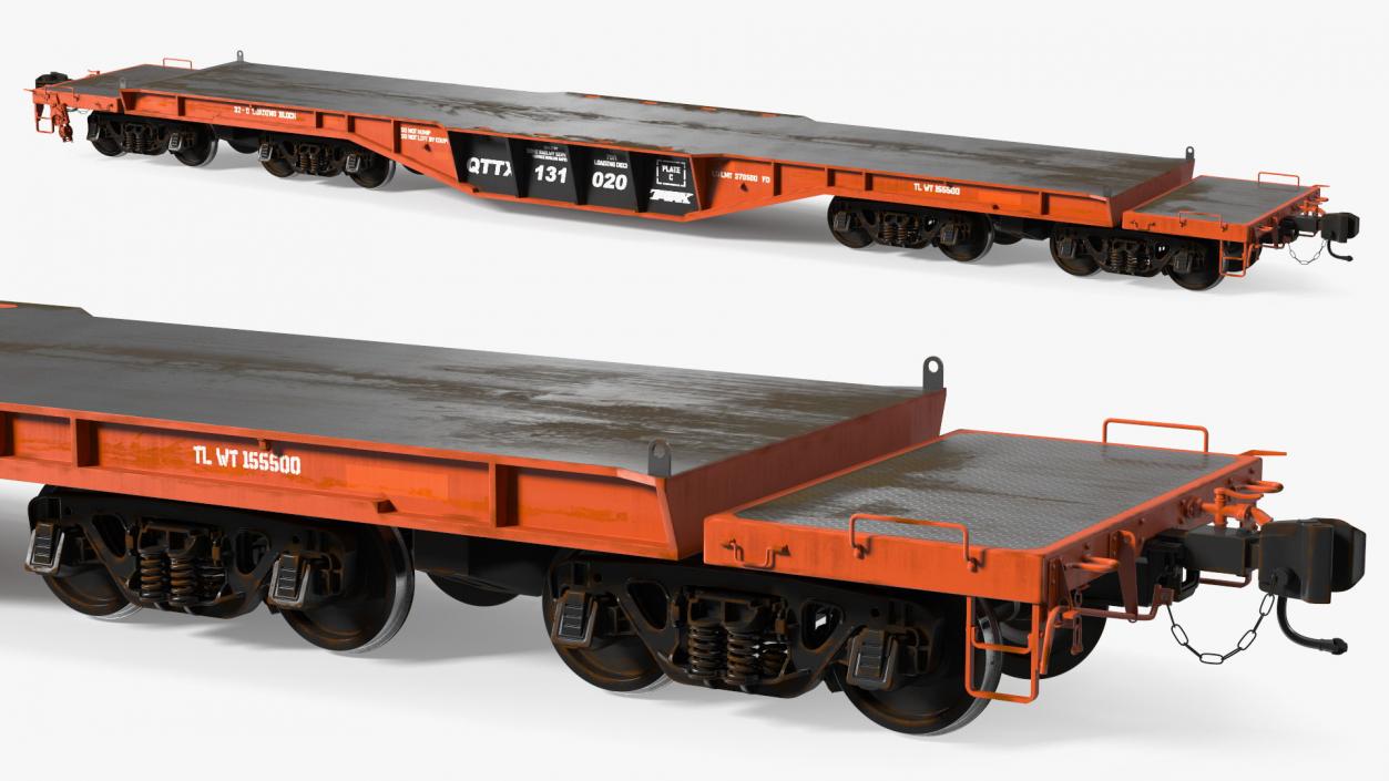 3D Heavy Duty Flatcar model