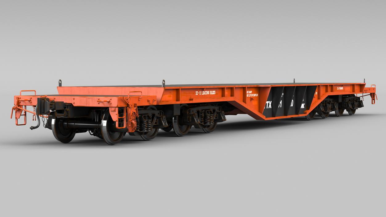 3D Heavy Duty Flatcar model