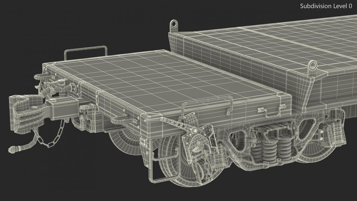 3D Heavy Duty Flatcar model