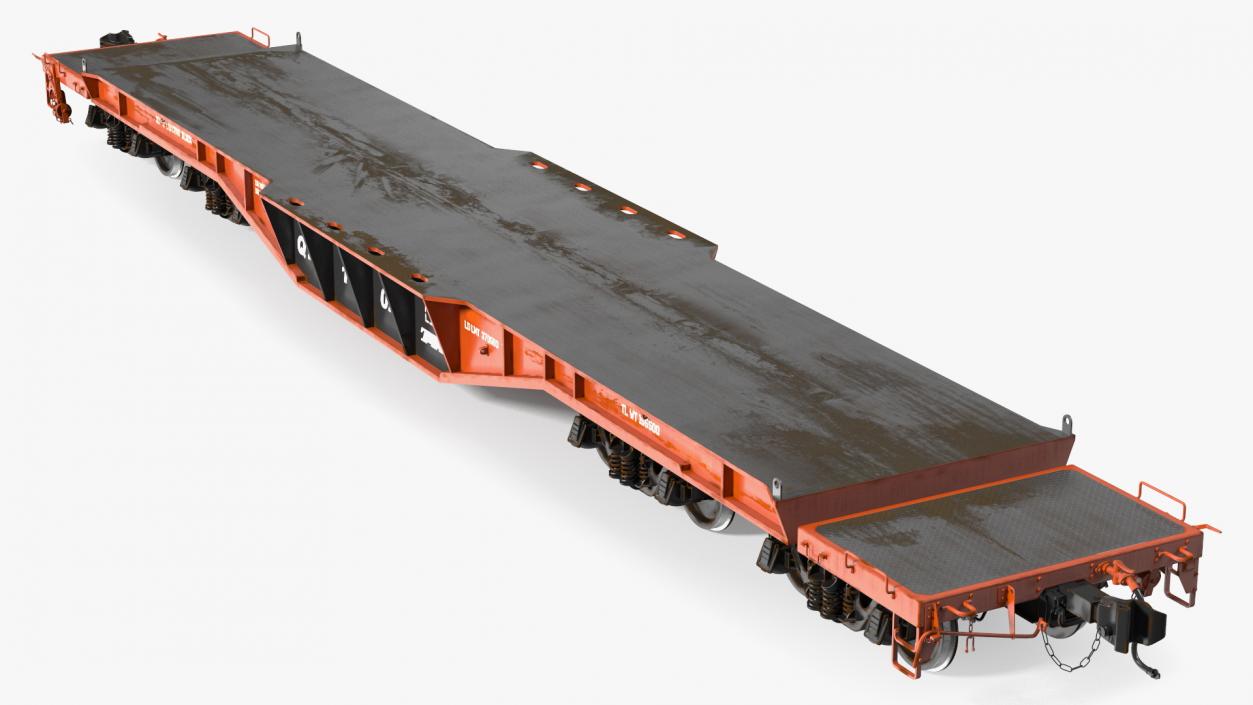 3D Heavy Duty Flatcar model