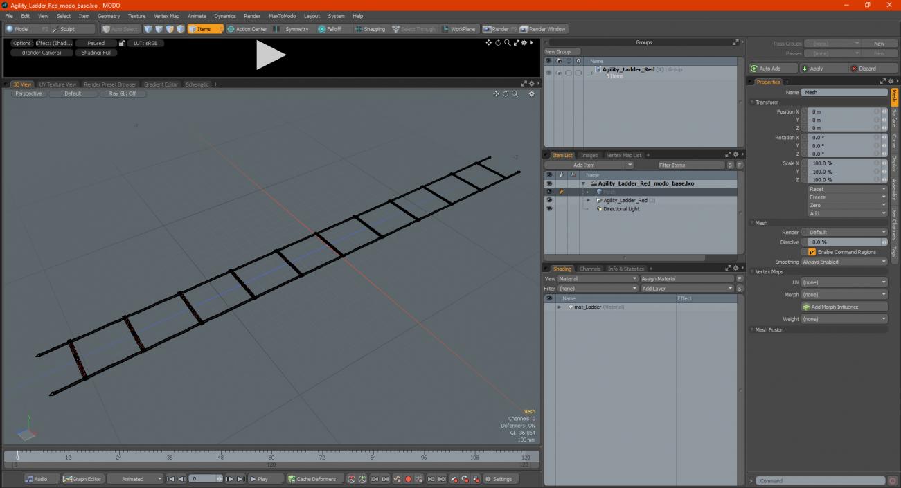 3D Agility Ladder Red model