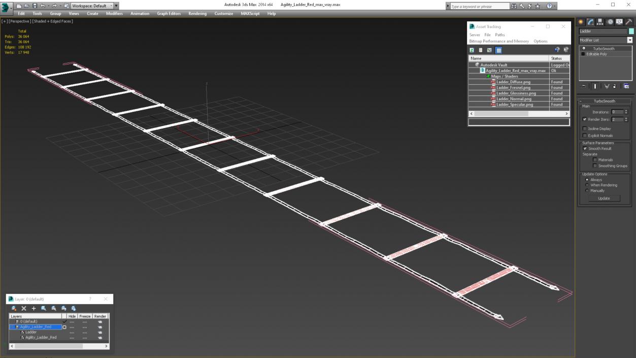 3D Agility Ladder Red model