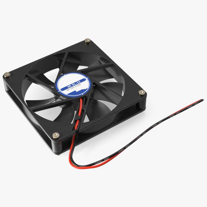 3D model DC 12V 90mm Case Fan