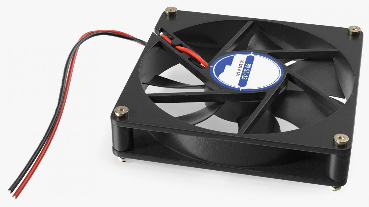 3D model DC 12V 90mm Case Fan