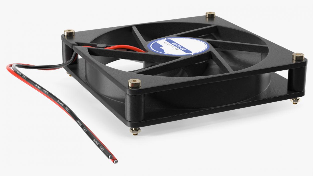 3D model DC 12V 90mm Case Fan