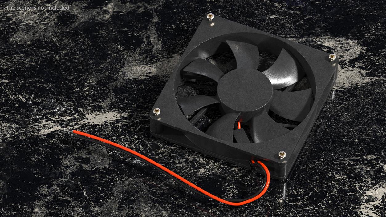 3D model DC 12V 90mm Case Fan