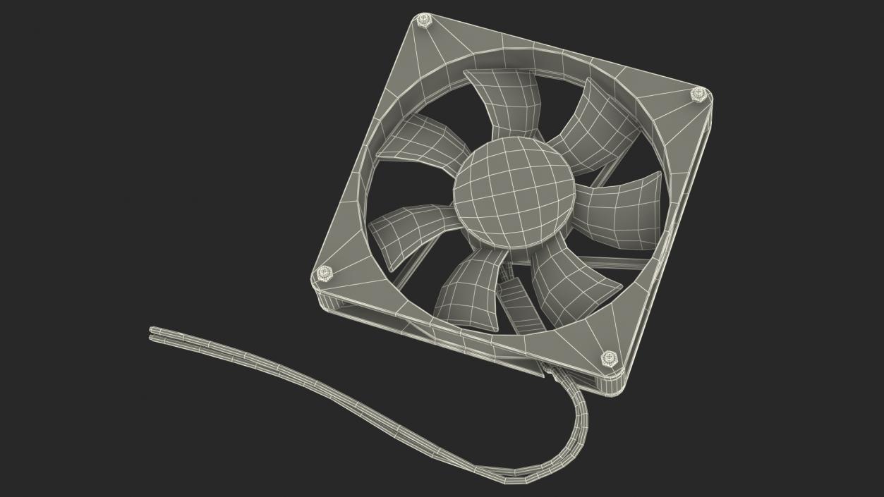 3D model DC 12V 90mm Case Fan