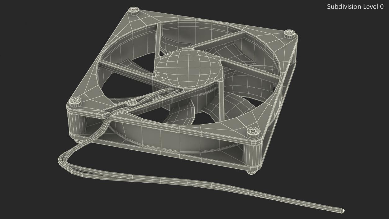 3D model DC 12V 90mm Case Fan