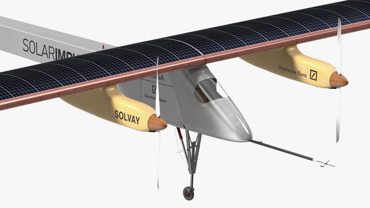 3D Airplane Solar Impulse HB-SIA Rigged