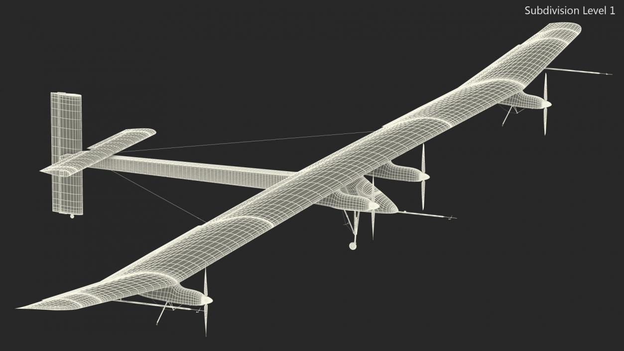 3D Airplane Solar Impulse HB-SIA Rigged