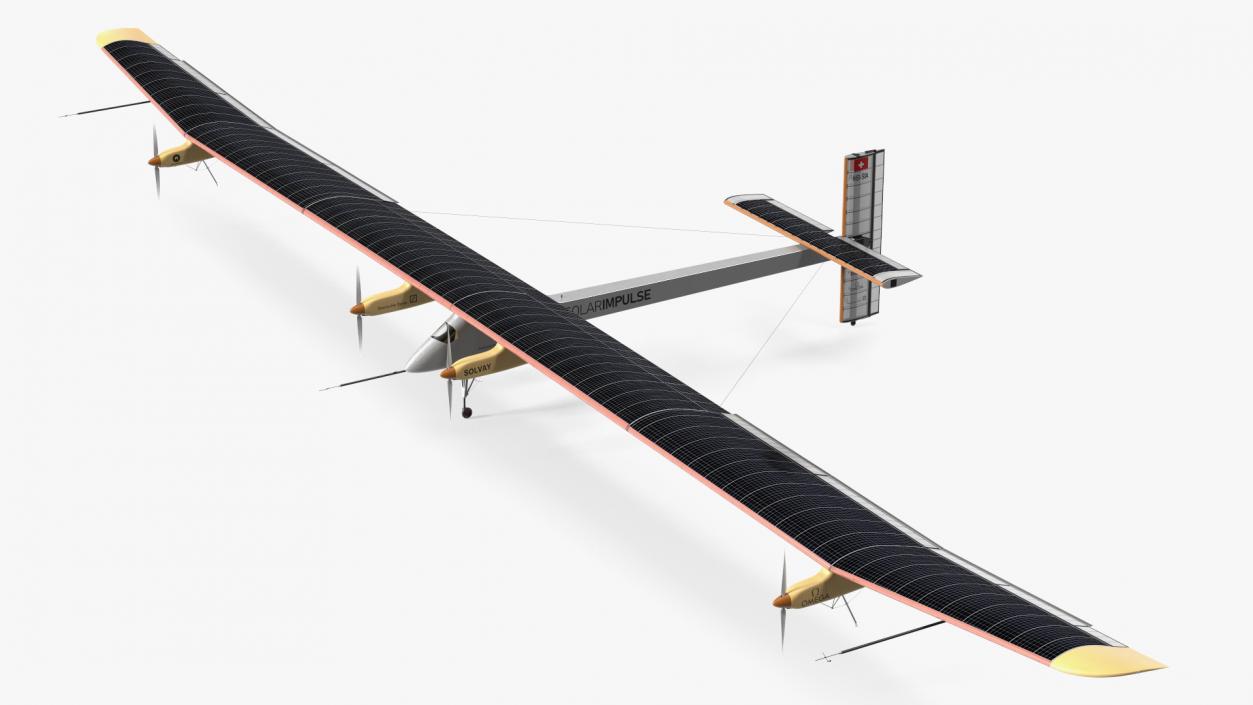 3D Airplane Solar Impulse HB-SIA Rigged