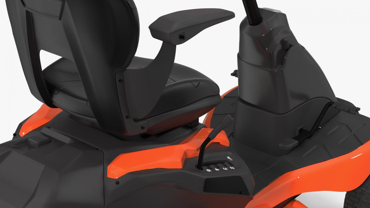 Electric Mobility Lawn-Mower Orange Rigged 3D