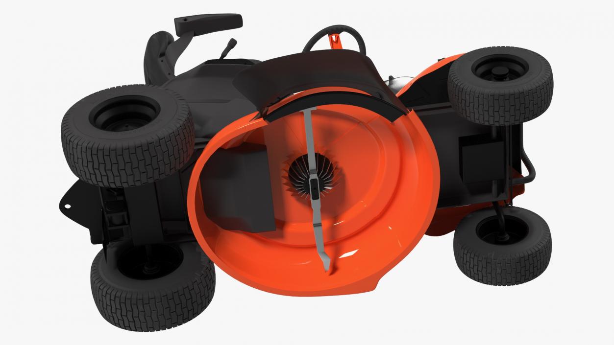 Electric Mobility Lawn-Mower Orange Rigged 3D