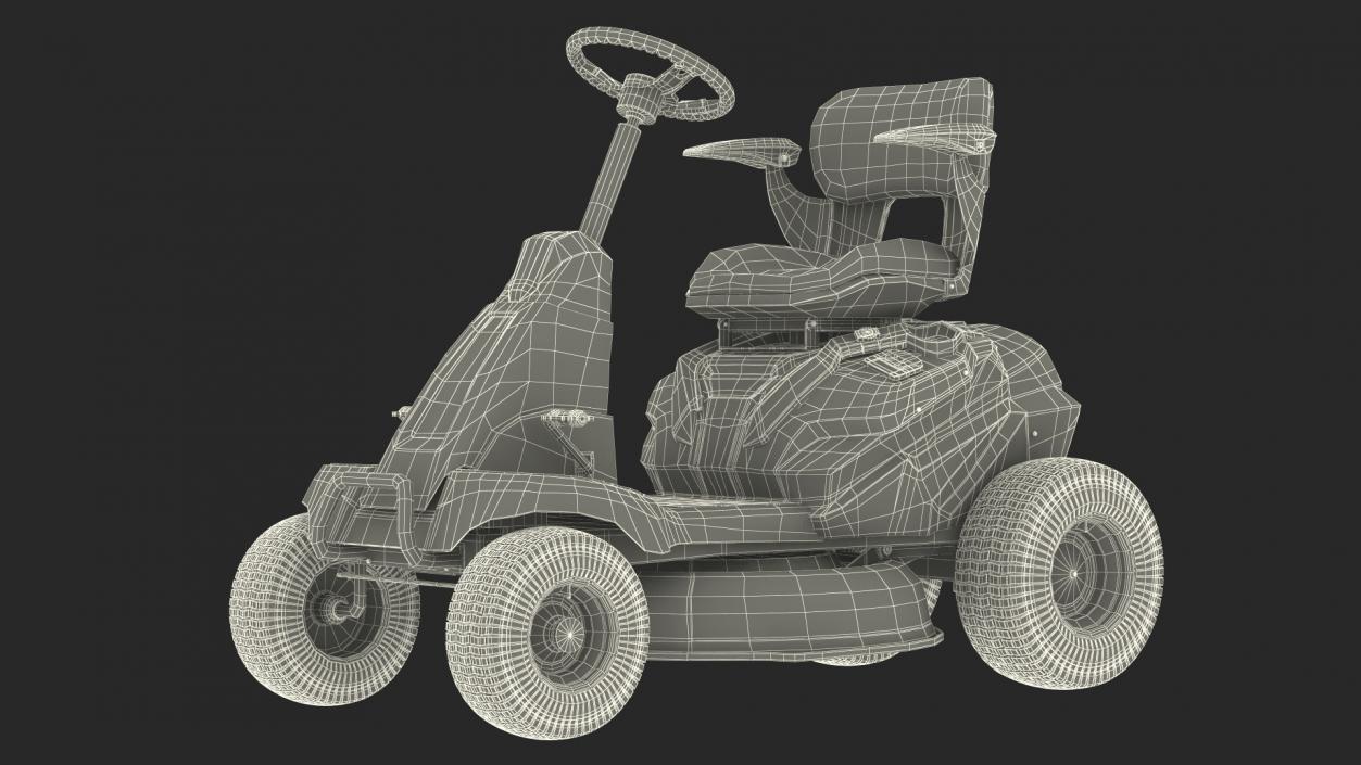 Electric Mobility Lawn-Mower Orange Rigged 3D