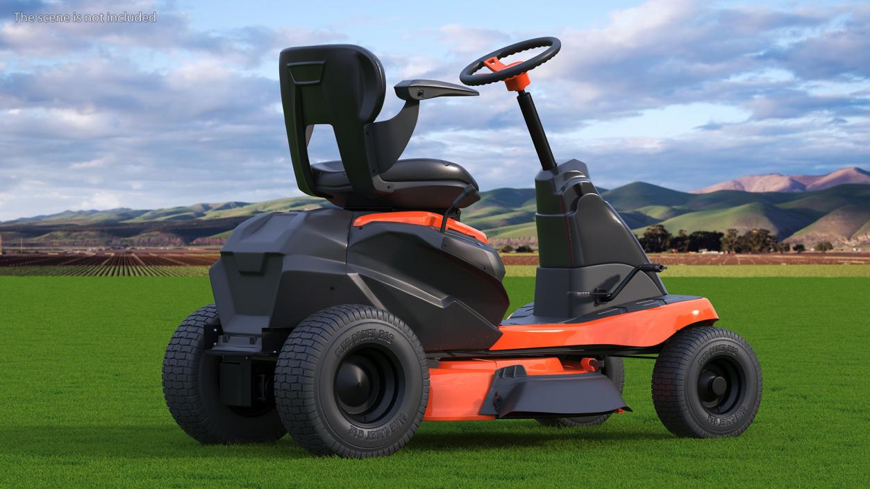 Electric Mobility Lawn-Mower Orange Rigged 3D