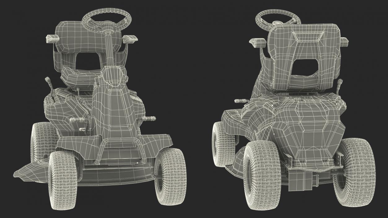 Electric Mobility Lawn-Mower Orange Rigged 3D