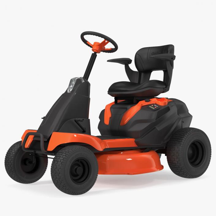 Electric Mobility Lawn-Mower Orange Rigged 3D