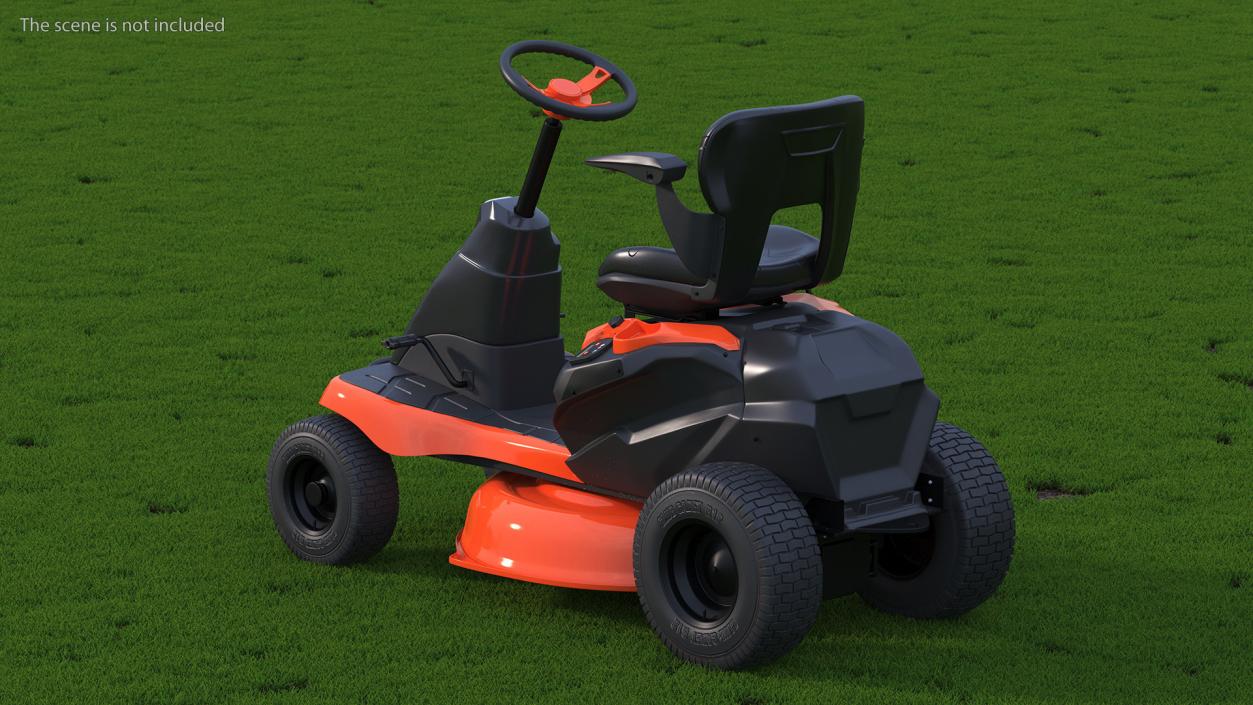 Electric Mobility Lawn-Mower Orange Rigged 3D