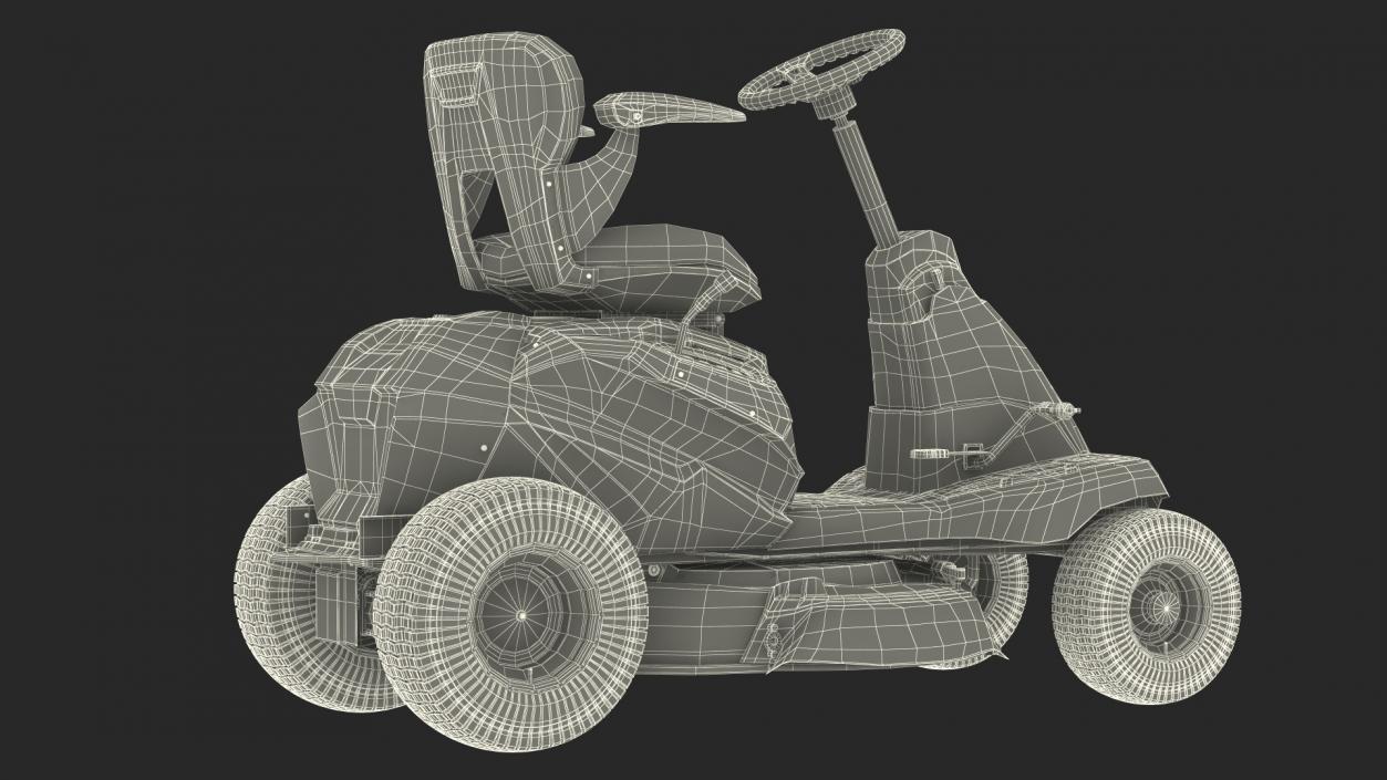 Electric Mobility Lawn-Mower Orange Rigged 3D