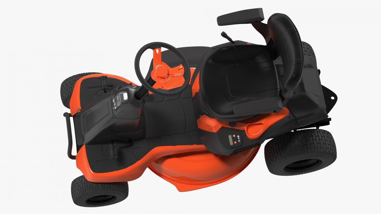 Electric Mobility Lawn-Mower Orange Rigged 3D