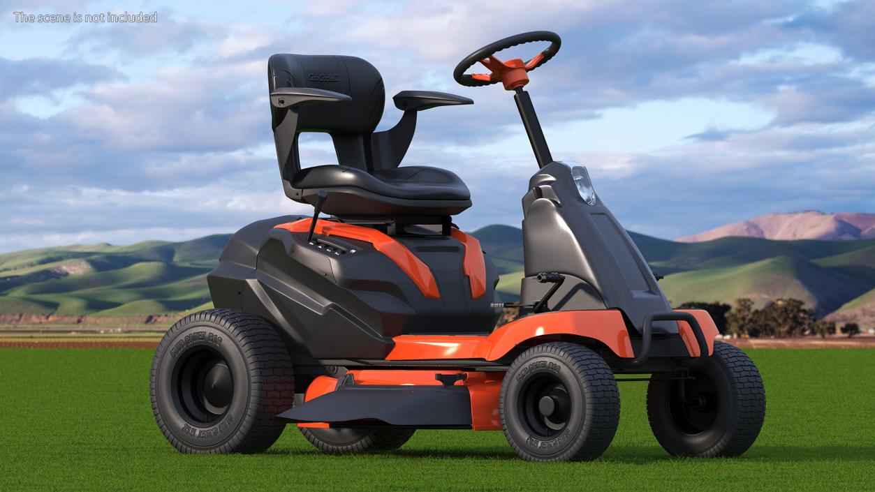 Electric Mobility Lawn-Mower Orange Rigged 3D