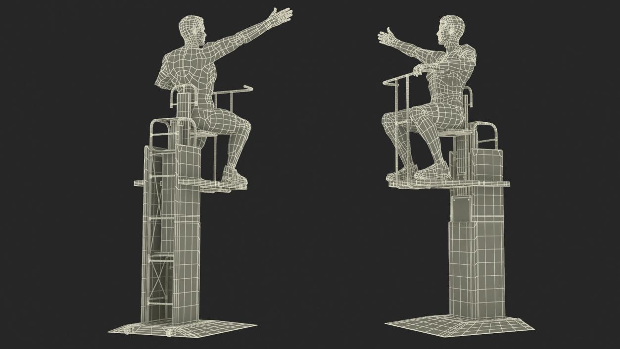 3D Volleyball Referee on the SENOH Umpire Tower 2