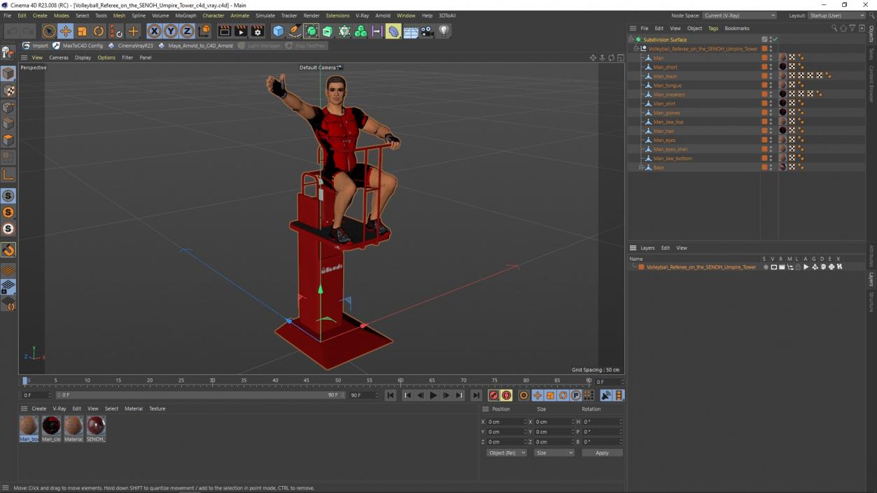 3D Volleyball Referee on the SENOH Umpire Tower 2