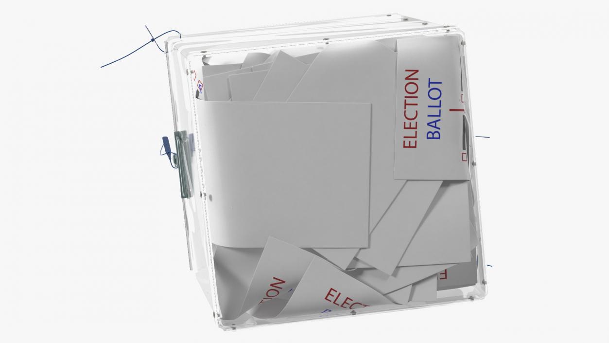 3D Transparent Ballot Box With Paper model