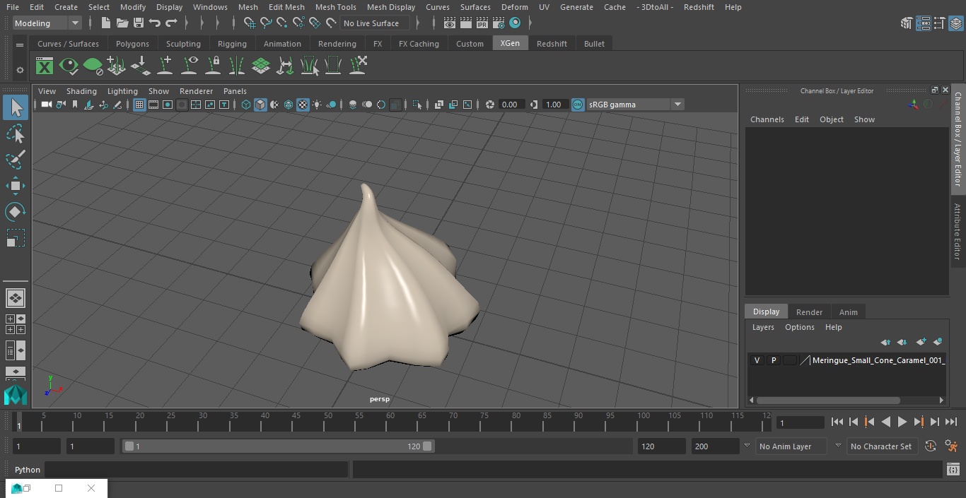 Meringue Small Cone Caramel 3D