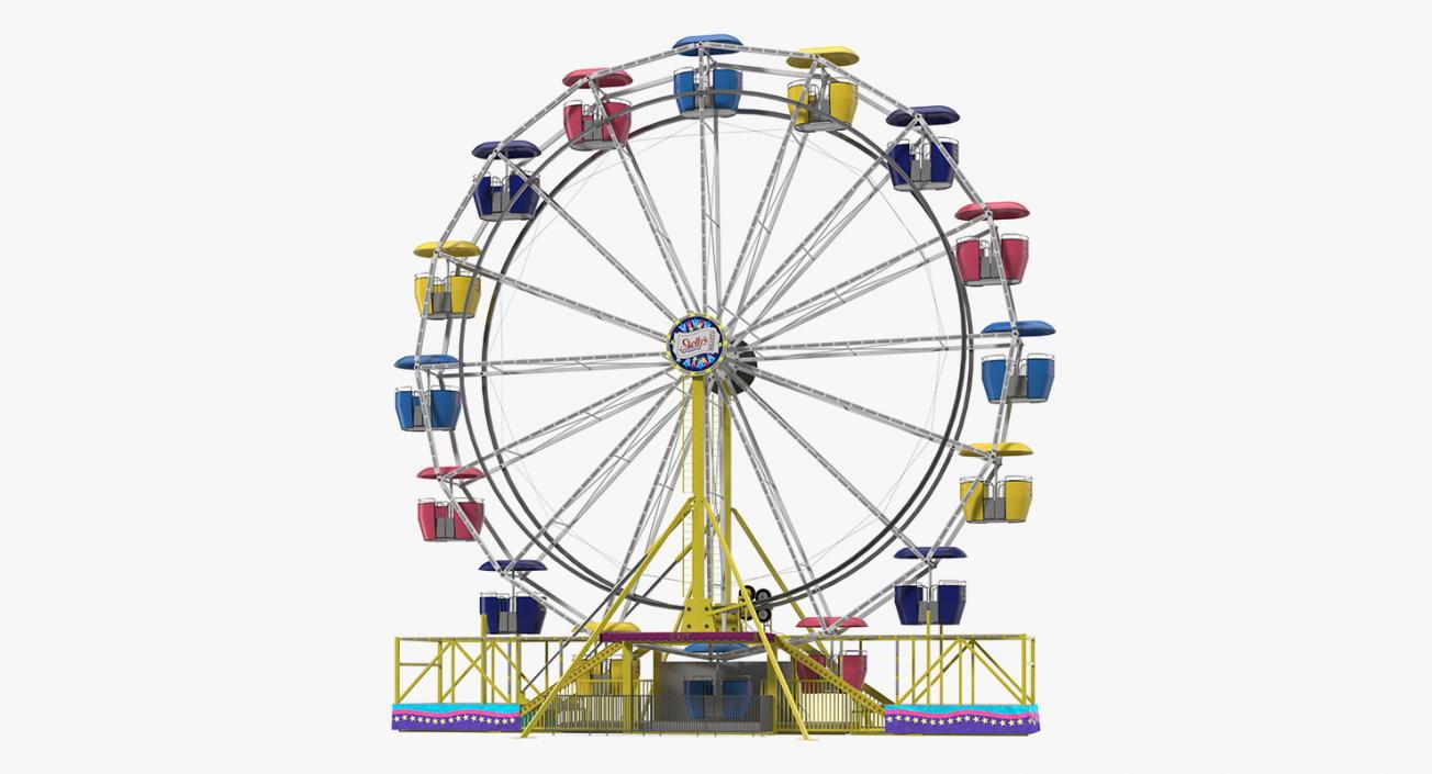 Amusement Park Ferris Wheel 3D
