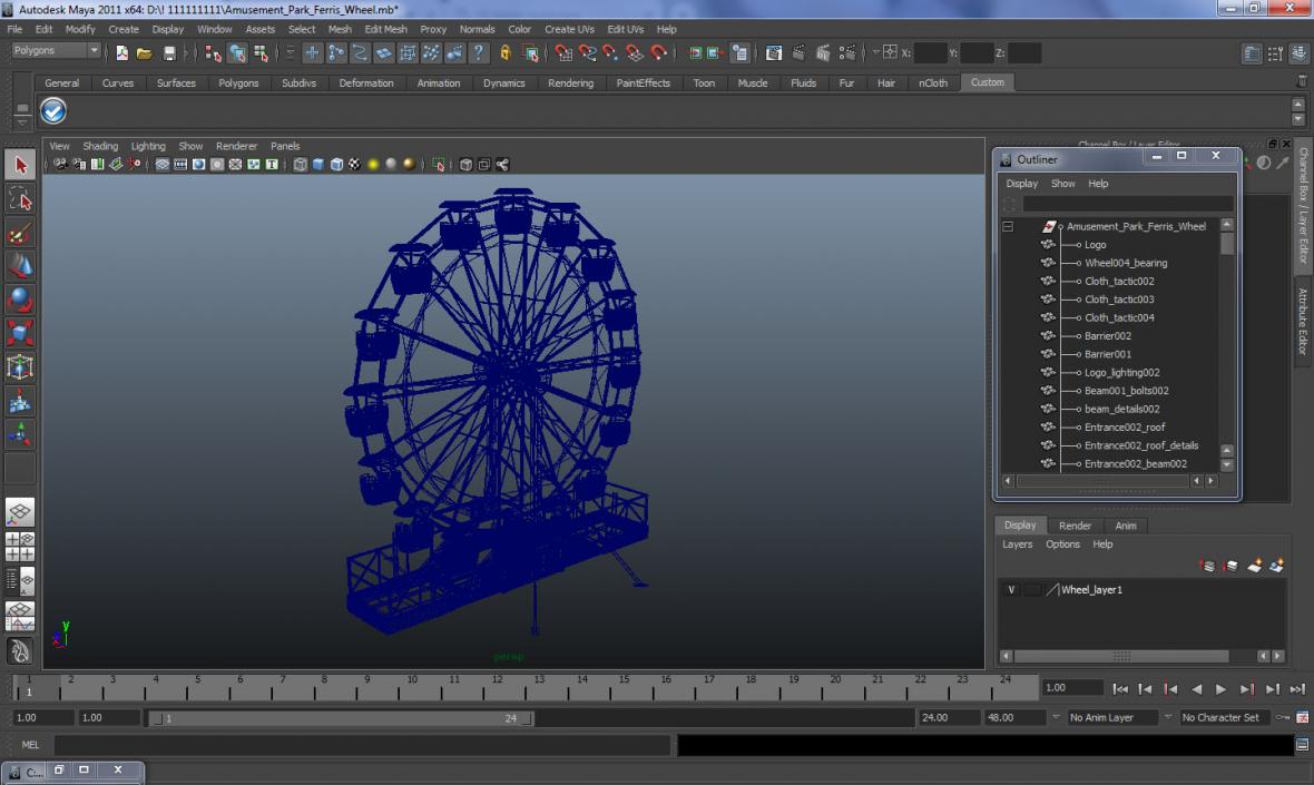 Amusement Park Ferris Wheel 3D