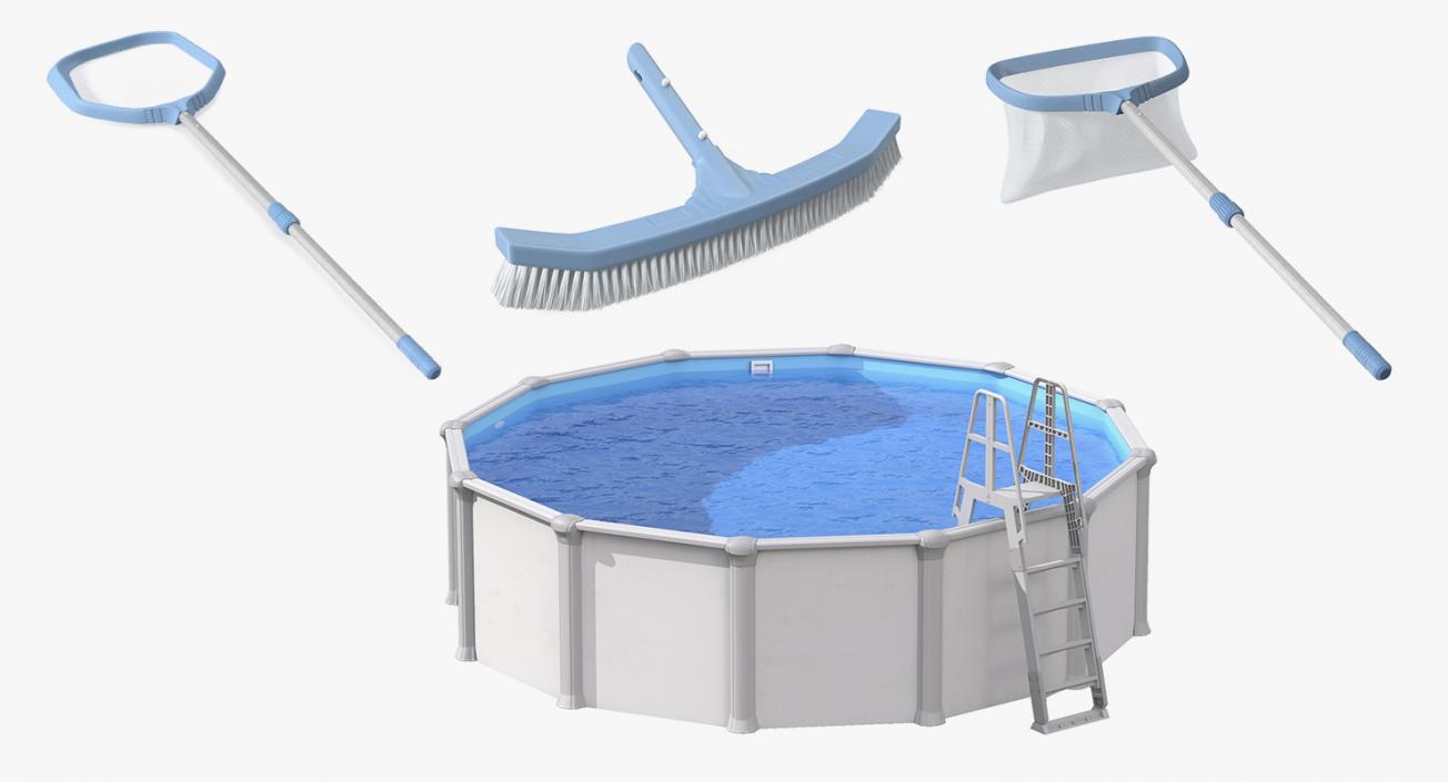 3D Swimming Pool with Pool Skimmers Collection model