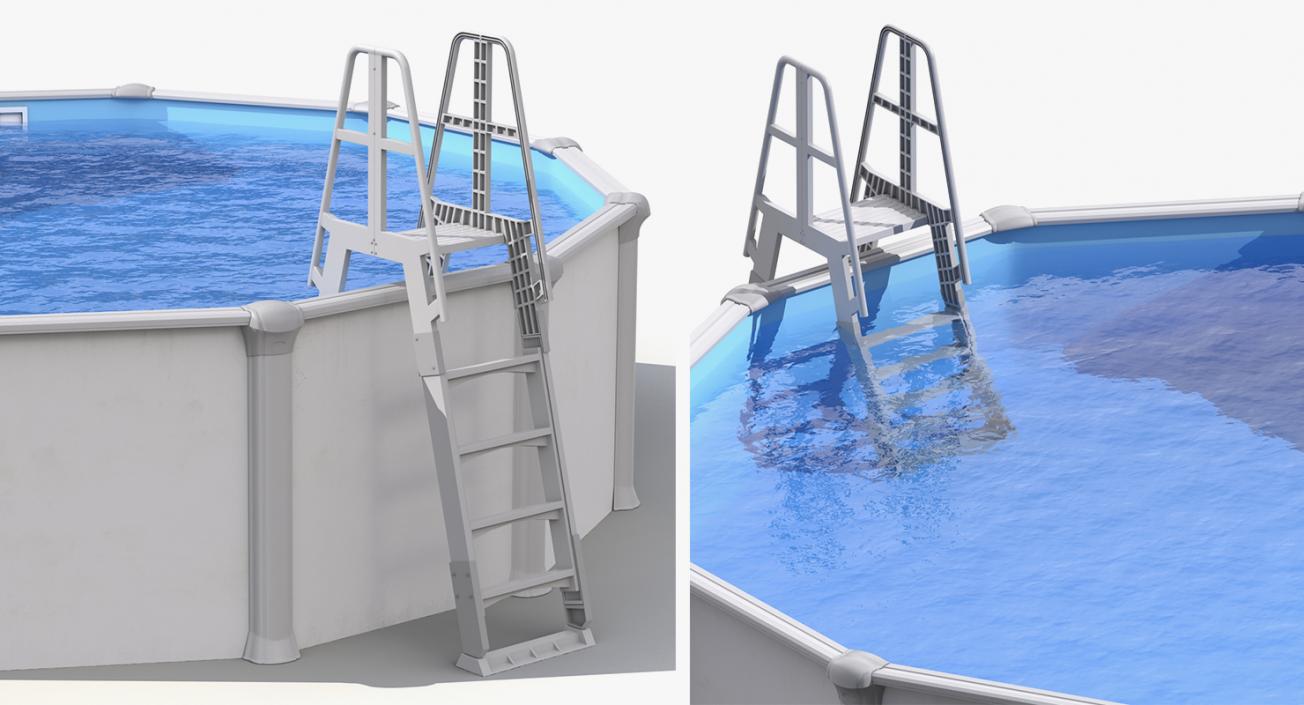 3D Swimming Pool with Pool Skimmers Collection model