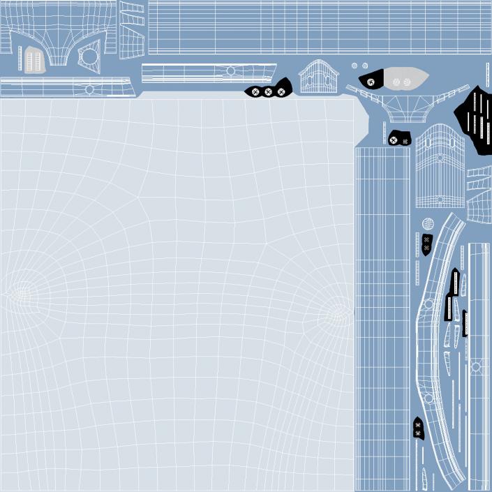 3D Swimming Pool with Pool Skimmers Collection model