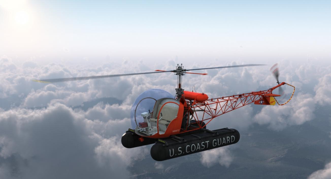 Bell 47 On Floats uscg 3D