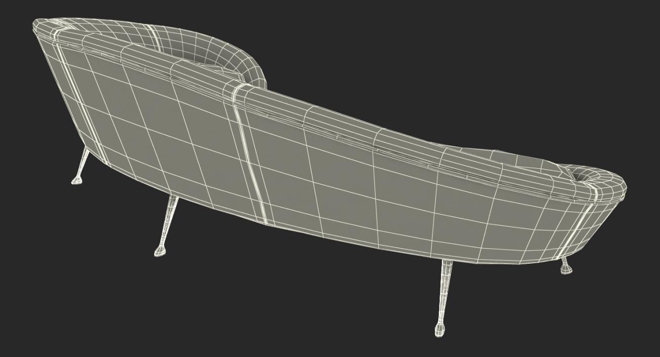 Ico Parisi Sofa 1950s Style Velvet 3D model