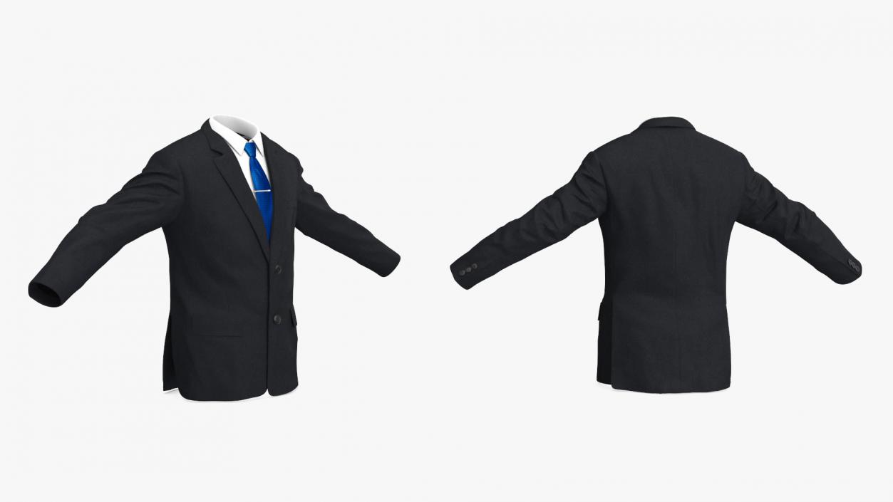 Business Uniform Jacket Suit Tie 3D