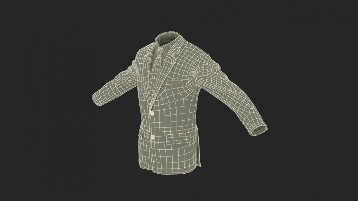 Business Uniform Jacket Suit Tie 3D