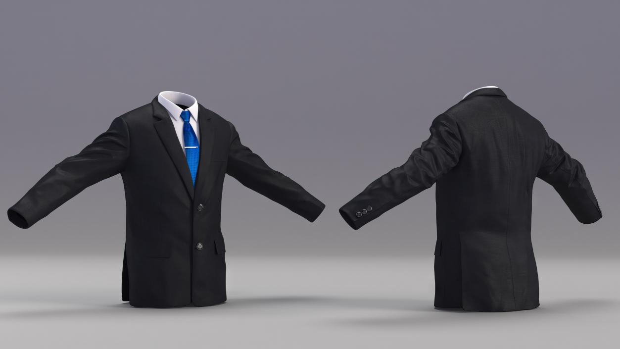 Business Uniform Jacket Suit Tie 3D