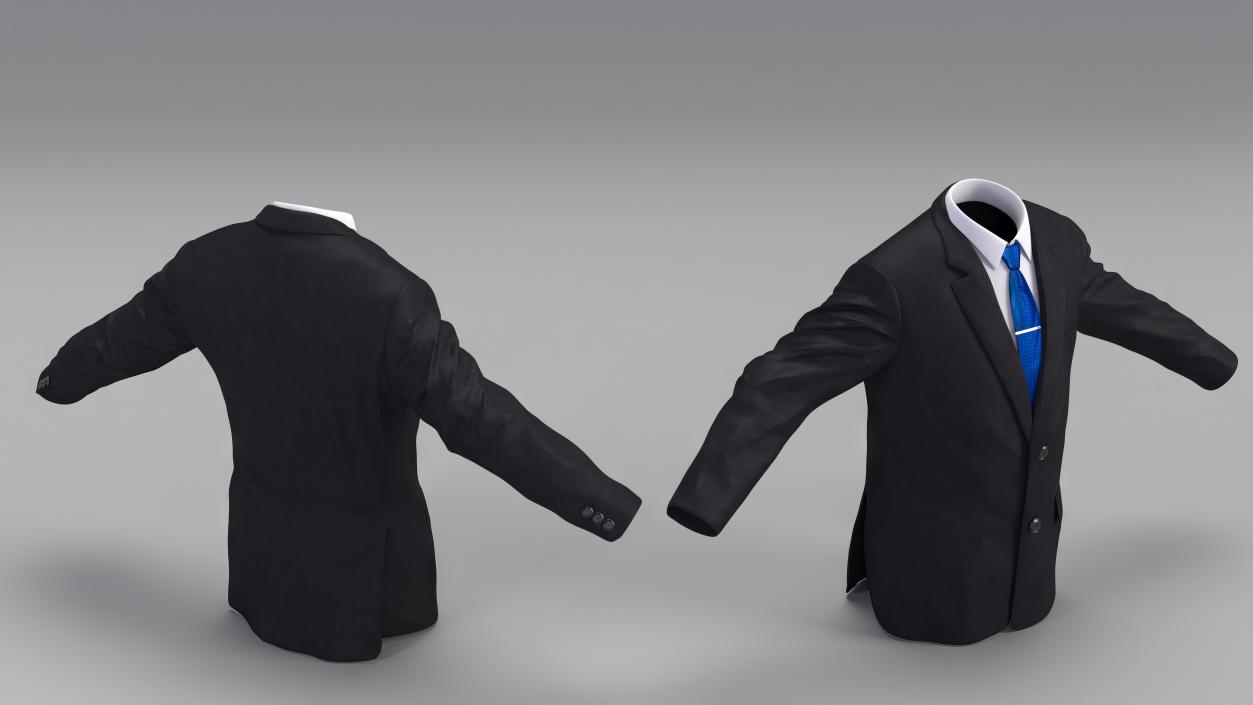 Business Uniform Jacket Suit Tie 3D