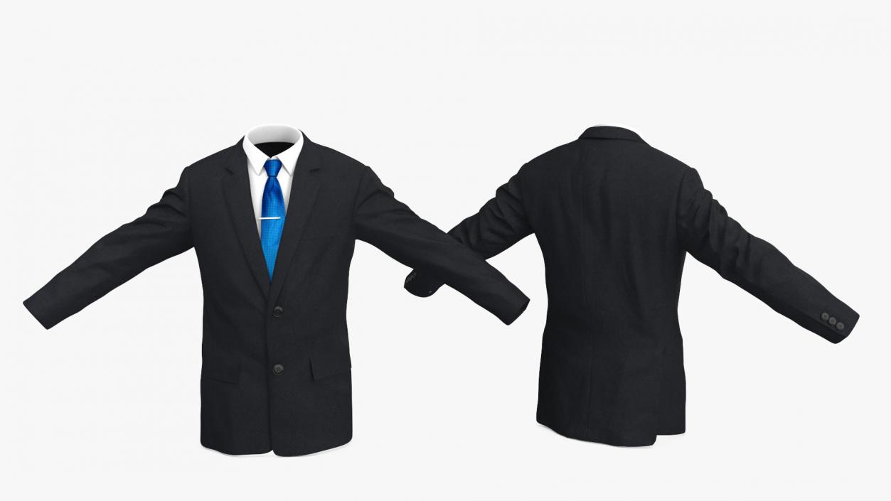 Business Uniform Jacket Suit Tie 3D