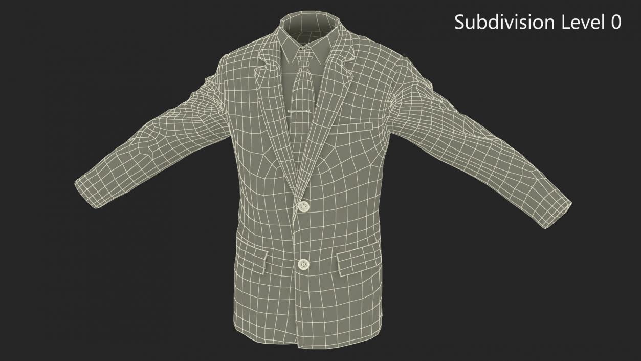 Business Uniform Jacket Suit Tie 3D