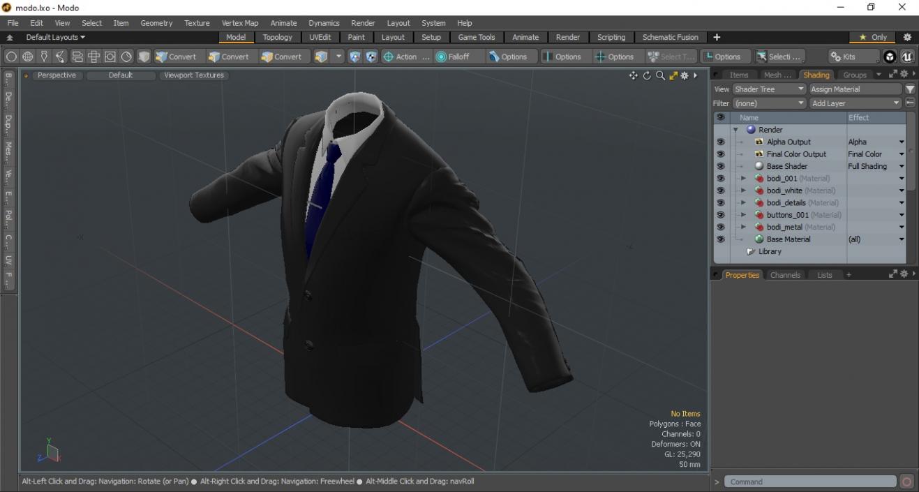 Business Uniform Jacket Suit Tie 3D