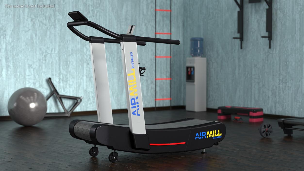 Airmill Air Runner Crossfit Treadmill Rigged 3D model