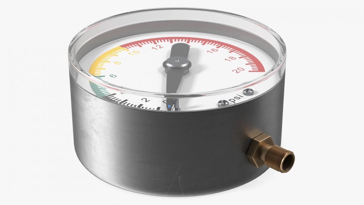 3D Mechanical Pressure Gauge 20psi